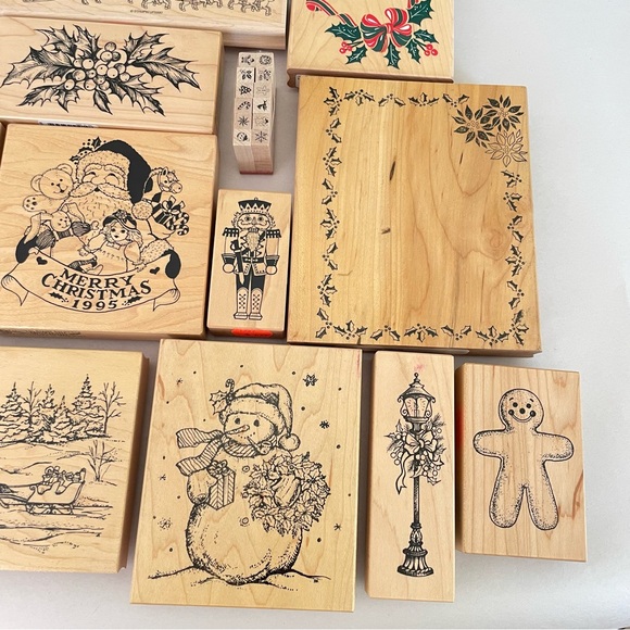 PSX Northwoods Magenta & Others Christmas Holiday Rubber Stamp Lot Winter Scene - Picture 6 of 13
